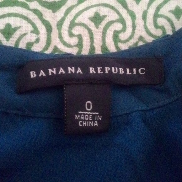 AVBL BANANA REPUBLIC Blue Ella Mini Cocktail Silk Dress / Tunic - Picture 8 of 8